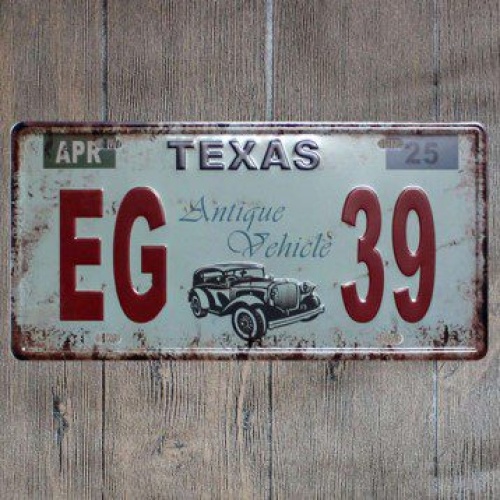 Vintage μεταλλική ταμπέλα για decor - Texas