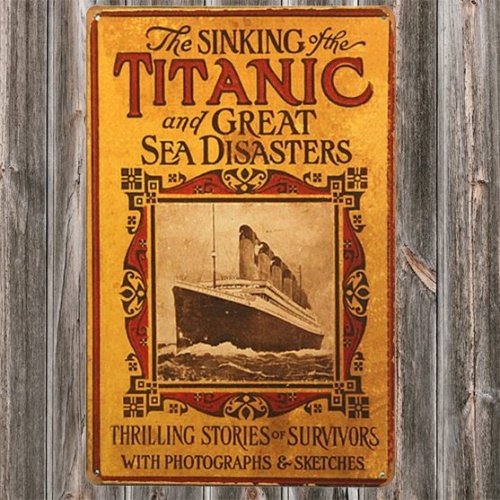 Vintage ταμπέλα μεταλλική για decor - Titanic