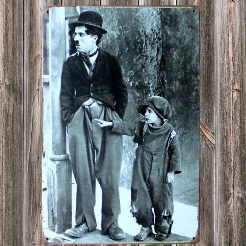 Vintage ταμπέλα μεταλλική για decor - Charlie Chaplin