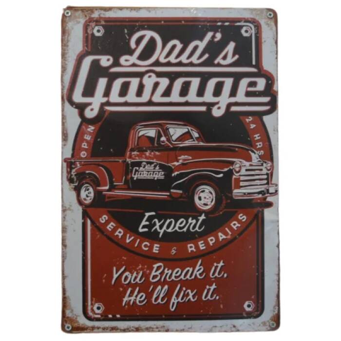Μεταλλική Ταμπέλα Vintage Dad's Garage 30051631