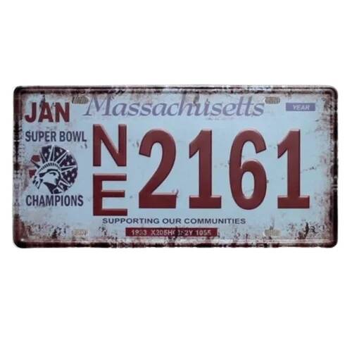 Μεταλλική Ταμπέλα Vintage Massachusetts 30051601