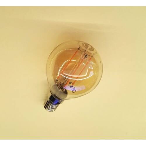 Γλομπάκι LED Edison Filament Retro Μελί Globostar E14 4 Watt g45 Θερμό Dimmable