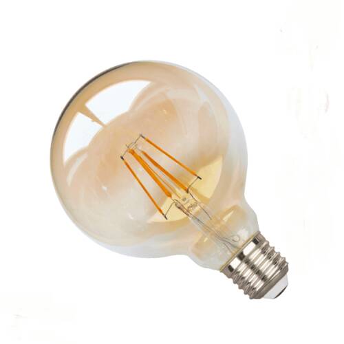 Γλόμπος LED Edison Filament Retro Μελί Globostar E27 4 Watt G95 Θερμό Dimmable