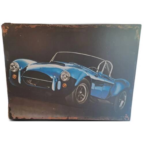 Μεταλλική Ταμπέλα Vintage Car Blue 121212