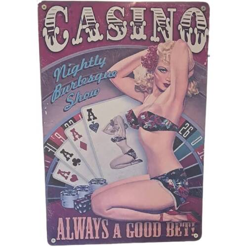 Μεταλλική Ταμπέλα Vintage Casino 121216
